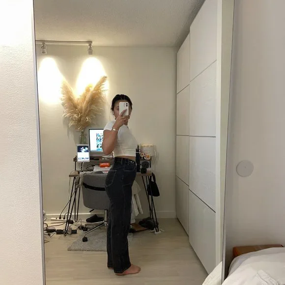 Yes Style Black Denim White Contrast Stitch - Picture 3 of 5